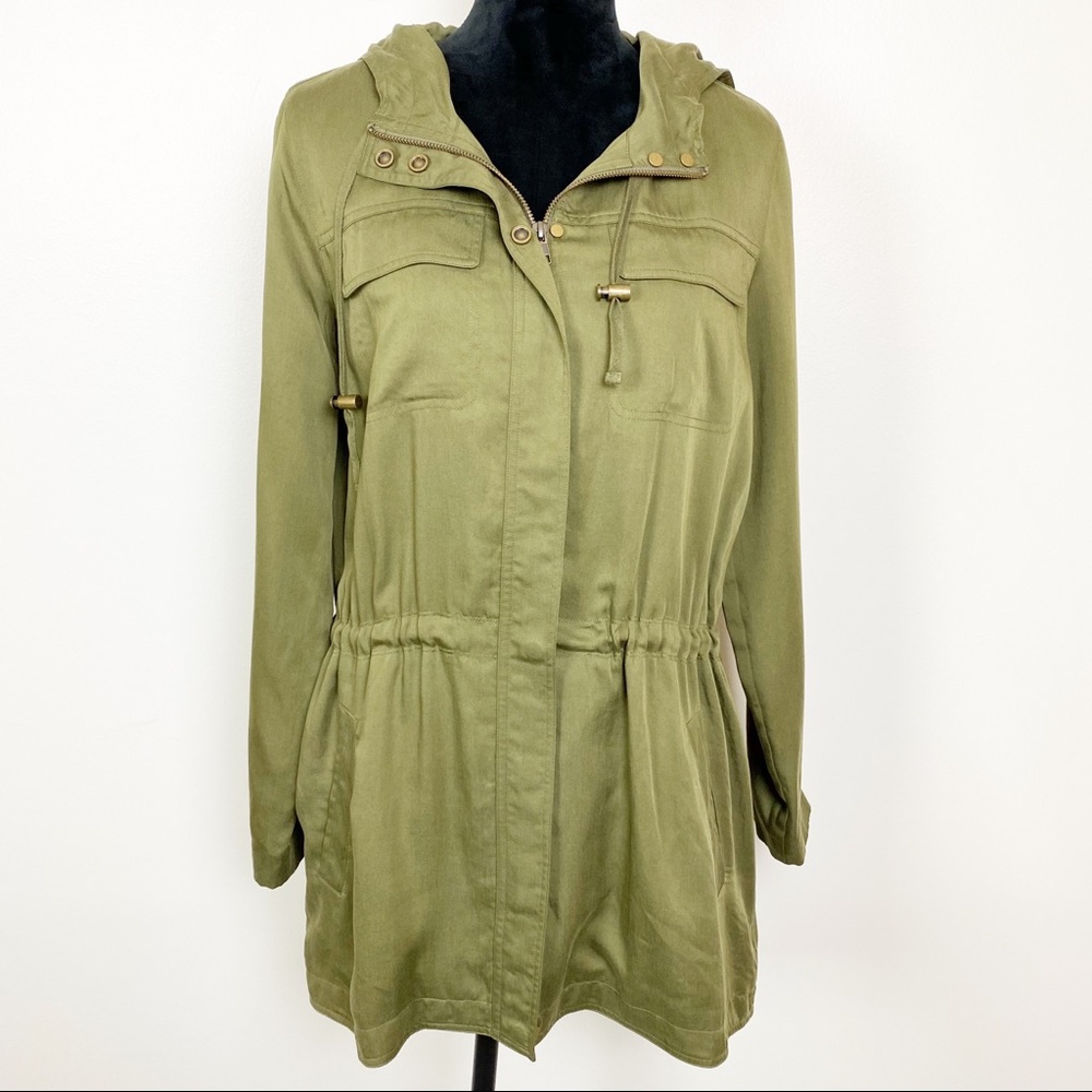 Eileen Fischer Jacket Green Soft Hooded Coat